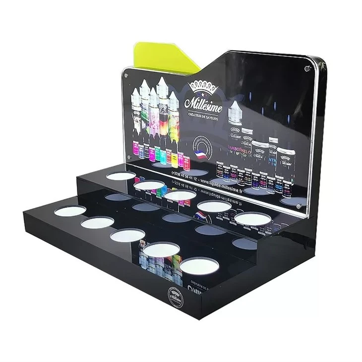 Rak Display Minyak Rokok Elektronik Rak Display LED Bercahaya