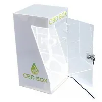 Lemari Pajangan Alat Penyemprot Elektronik Bercahaya Putih Dengan Kunci