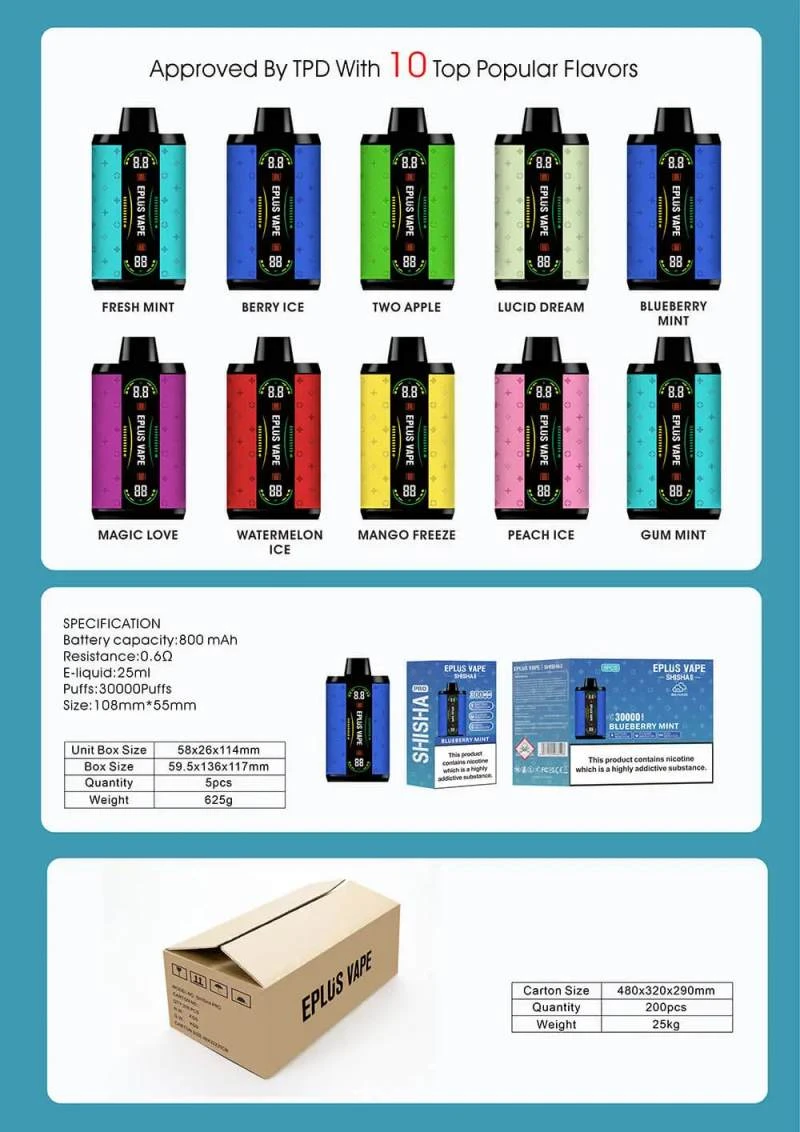 EPLUS VAPE SHISHA PRO 30000 5 EPLUS VAPE SHISHA PRO 30000 5