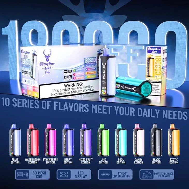 Stag Bar 6 inci1 180000 Puff Vape