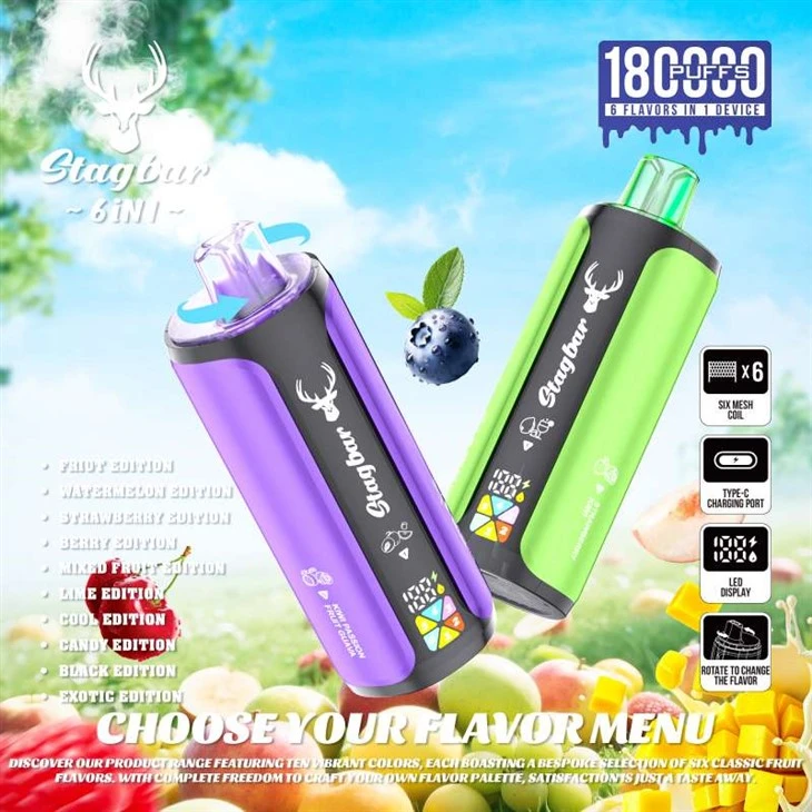 Stag Bar 6 inci1 180K Puffs Vape